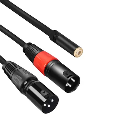 3.5mm (1/8 ) Female TRS To Dual XLR Male Stereo Splitter Adapter Cord • $10.89