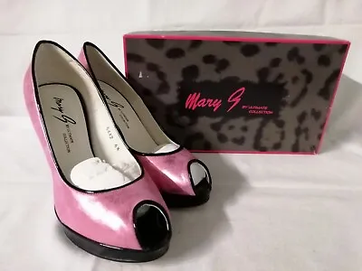 Mary G Pink Peep Toe Court Shoes 4.5  Stiletto Heels Size UK 6.5 EU 39.5 • £29.99