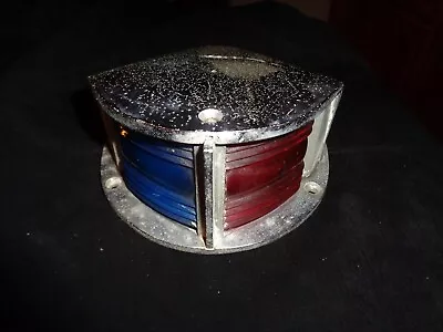 Vintage  Marine Boat Bow Navigation Light Green Red Chrome Used • $20