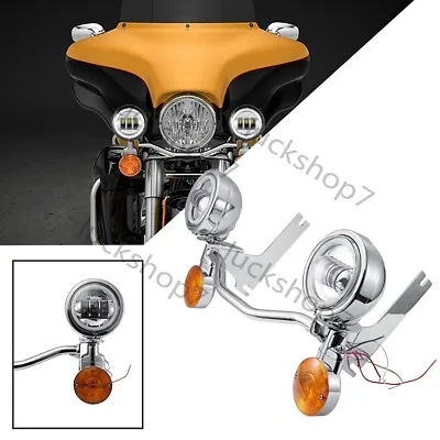 Passing Turn Signal Driving Fog Spot Light For Harley Road King FLHR 1994-2005 • $187.29