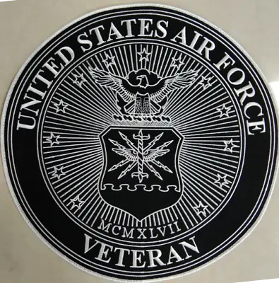 US AIR FORCE  VETERAN  LARGE 11 Inch  BACK PATCH CUSTOM BIKER / MILITARY   • $26.83