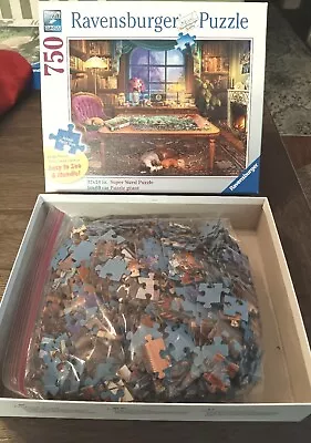 Ravensburger Puzzler's Place 750 Piece SUPER SIZE Jigsaw Puzzle COMPLETE!!! • $19.75