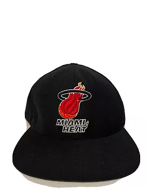 Mitchell & Ness Miami Heat Black Embroidered Snapback Hat • $6.99