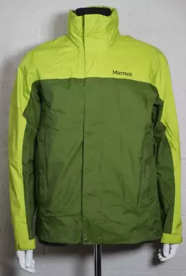 Marmot Jacket Men's Size  Large M Full Zip Green Precip Rain Jacket Waterproof • $40