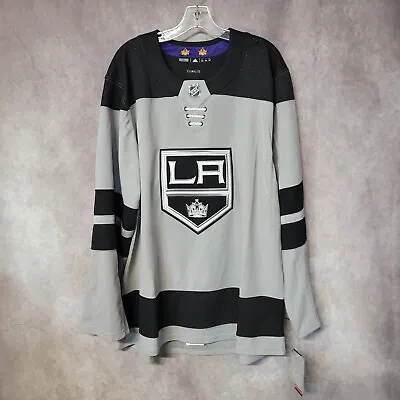 NWT Adidas Authentic Los Angeles Kings Gray Alternate Jersey 54 XL Strap $180 • $99.99