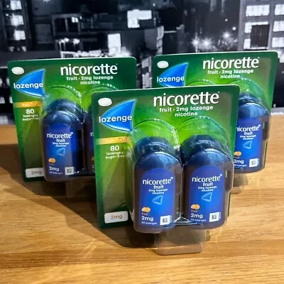 Nicorette Fruit Nicotine Lozenges X 80 Stop Smoking Aid 2mg Sugar Free • £20.99