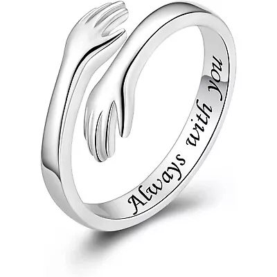 925 Sterling Silver Adjustable Hug Ring For Women & Men  • $14.99