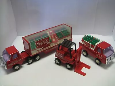 Vintage Coca -cola Toy Truck Lot Tractor Trailor Pick Up Fork Lift Free Ship! • $34.99