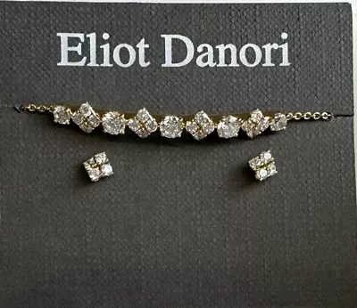 $70 Eliot Danori Nadri Gold-Tone Crystal & Stone Bracelet & Stud Earrings Set • $34.50