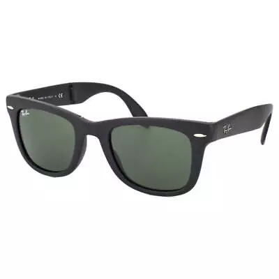 Ray-Ban Wayfarer Folding Classic Black/Green Square Sunglasses RB4105 601S 50-22 • $102.14