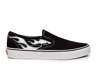 Vans Flame Men's Black/White Classic Slip-on Shoes • $62.99