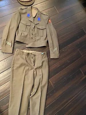 Belgian Military Uniform Hat Jacket Pants Wool Vintage Genuine Beret Army 1975 • $0.99
