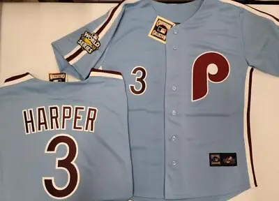 21118 Cooperstown Collection PHILADELPHIA PHILLIES 2022 WORLD SERIES Blue JERSEY • $149.99