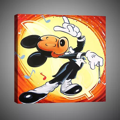 Mickey Mouse Maestro Home Wall Decor Disney Art Painting Print On Canvas 12x12 • $1.99