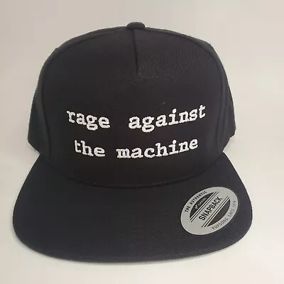Rage Against The Machine Spellout Adult Black Snapback Hat Cap OSFM • $28
