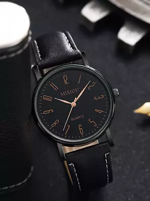 Timeless Men's Watch With Genuine Leather Strap For Classic Style  • $8.68