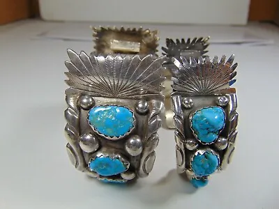 Sterling Silver Men's & Womens Natural Turquoise Cuff Watch Bands • $580