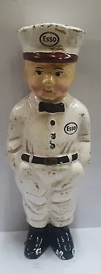 Cast Iron Esso Gas Boy Money Bank Service Man D.H. Lee 1949 - Man Cave • $63