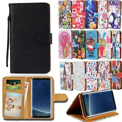 For Samsung Galaxy S S2 S3 S4 S5 - Leather Smart Stand Wallet Cover Case • £1.49