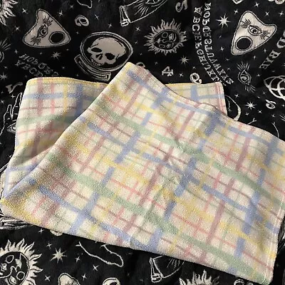 Unbranded Vintage Pastel Plaid Baby Blanket 38”x30” Crib Throw Nursery NO TAG • $20