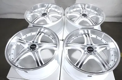 Kudo Racing Utopia 18x8 5x100 5x114.3 White W/Polish Face Wheels Rims Camry Rav4 • $674