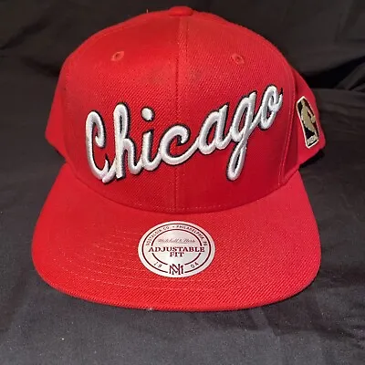 Mitchell & Ness HWC Cursive Jordan Script Chicago Bulls Snapback Hat *STAINS* • $12.50