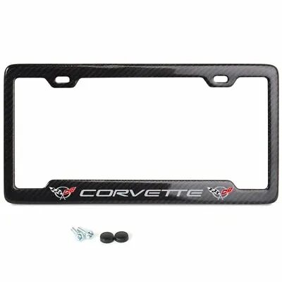 C5 Corvette Script W/Double Logo Notched Carbon Fiber License Plate Frame • $74.95