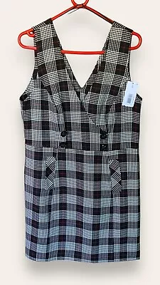 Papaya Size 14 Pinafore Dress - Smart Plaid Print - Business Or Casual - BNWT • £14