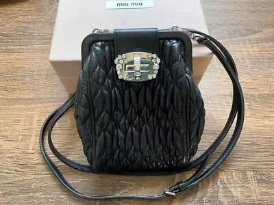 Miu Miu Mini Shoulder Bag Matelasse Crossbody Black Bijou • $609.89