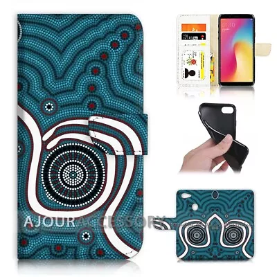 ( For Oppo A73 ) Flip Wallet Case Cover AJ21748 Aboriginal Art Emu • $12.99