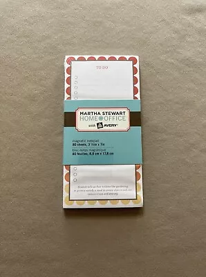 Martha Stewart Home Office 80 Sheet Magnetic Notepad 3 1/2” X 7” New In Package • $10.99