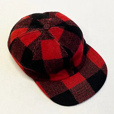 Wool Buffalo Plaid Trapper Cap Vintage Hat Woolrich Earflap USA 70's M • $15