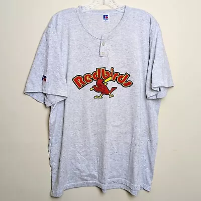 Vintage 80s 90s Louisville Redbirds Baseball Henley AAA Minor Baseball Shirt XL • $19.99