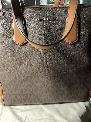 Michael Kors Maple Logo Large Tote Shoulder Strap Brown Handbag • $300