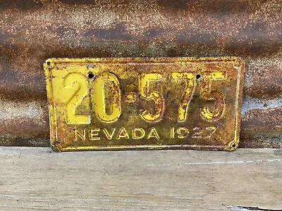 1927 Nevada License Plate Rusted Aged Patina Old Car Tag Auto Vintage Plate • $35