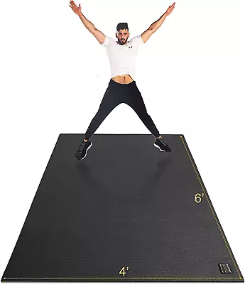 Large Exercise Mat 6'X4'X7Mm Thick Workout Mats For Home Gym Flooring Extra Wi • $256.88