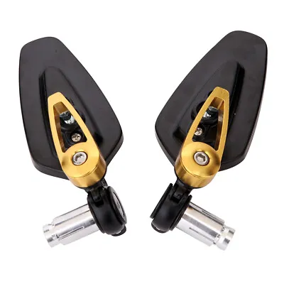 Gold Black Aluminum Bar End Rear View Side Mirrors For Yamaha YZF 600 R1 R6 R6S • $25.55