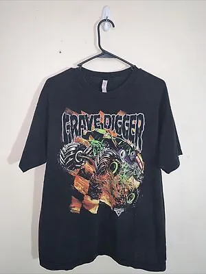 Monster Jam Grave Digger Monster Truck Shirt Adult Large 2018 Black • $14.99