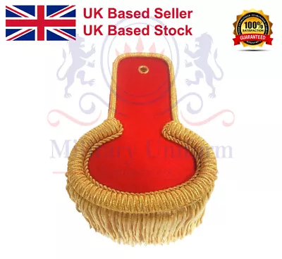 Red Blazer Gold Shoulder Epaulettes Gold Fringe Marching Band Epaulete • $55.89