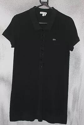 Lacoste Stretch Cotton Piqué Polo Dress Black Size 44 Black • £35.84