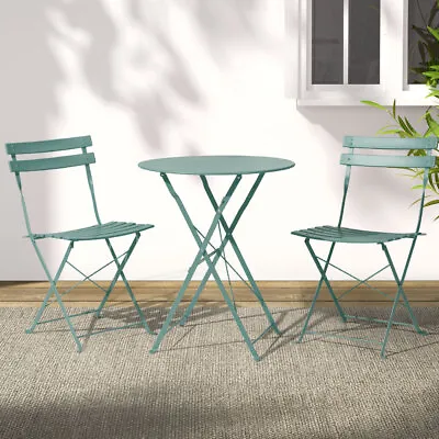 $109.50 • Buy Gardeon Outdoor Setting Bistro Set Table Chairs Folding Patio Balcony Furniture