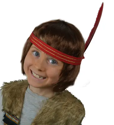 £2.10 • Buy Children's Fancy Dress Indian Red Headband With Feather, Boy Chief