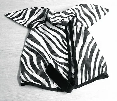  New Horse Cob Pony Fly  Mask Face Protection With Ears Net ZEBRA PRINT Sale • £5.99