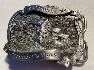 Men's Belt Buckle Calendona MN Founder's Day Mill 1984 Limited Edition 524/1000 • $21.91