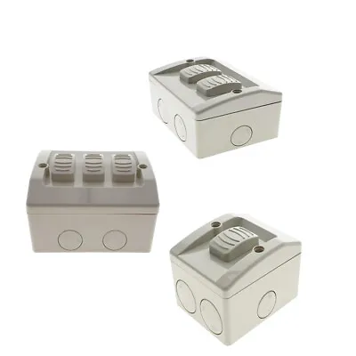 CROWN Weatherproof 1 2 3 Gang Light Switch 16A IP66 Single Double • $17.50