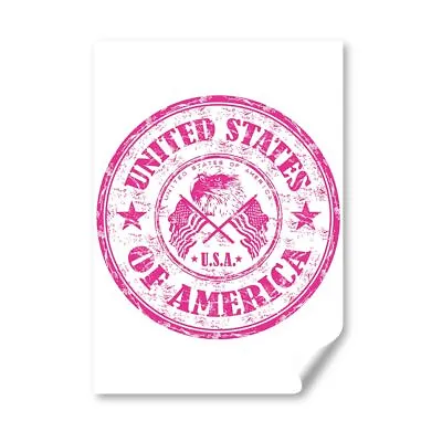 A5 - United States Of America Travel Stamp Print 14.8x21cm 280gsm #5388 • £3.99