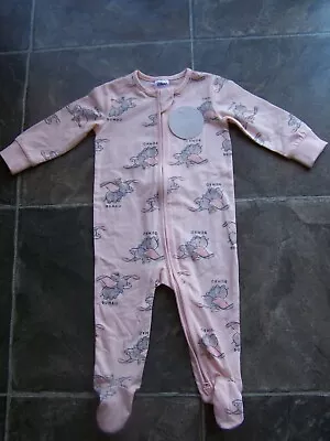 BNWT Baby Girl's Dumbo Cotton Knit Coverall Sleeper Sleepsuit Size 0 • $14.99