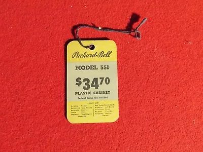 1948 Packard Bell Model 551  Hanging Descriptive Price Tag Radio • $9.99