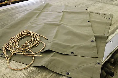 MBT M100 Military 1/4 Ton Trailer Canvas Tarp With Ropes • $196