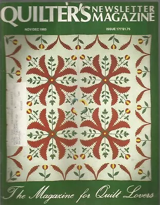 Quilter's Newsletter Magazine November December 1985 Starry Wreath/Square Dance • $2.28